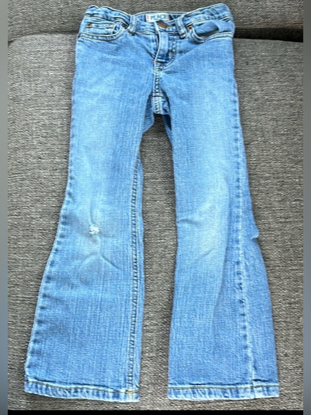 The Childrens Place Girls Bootcut Stretch Jeans Size 5 Light Wash Adjustable